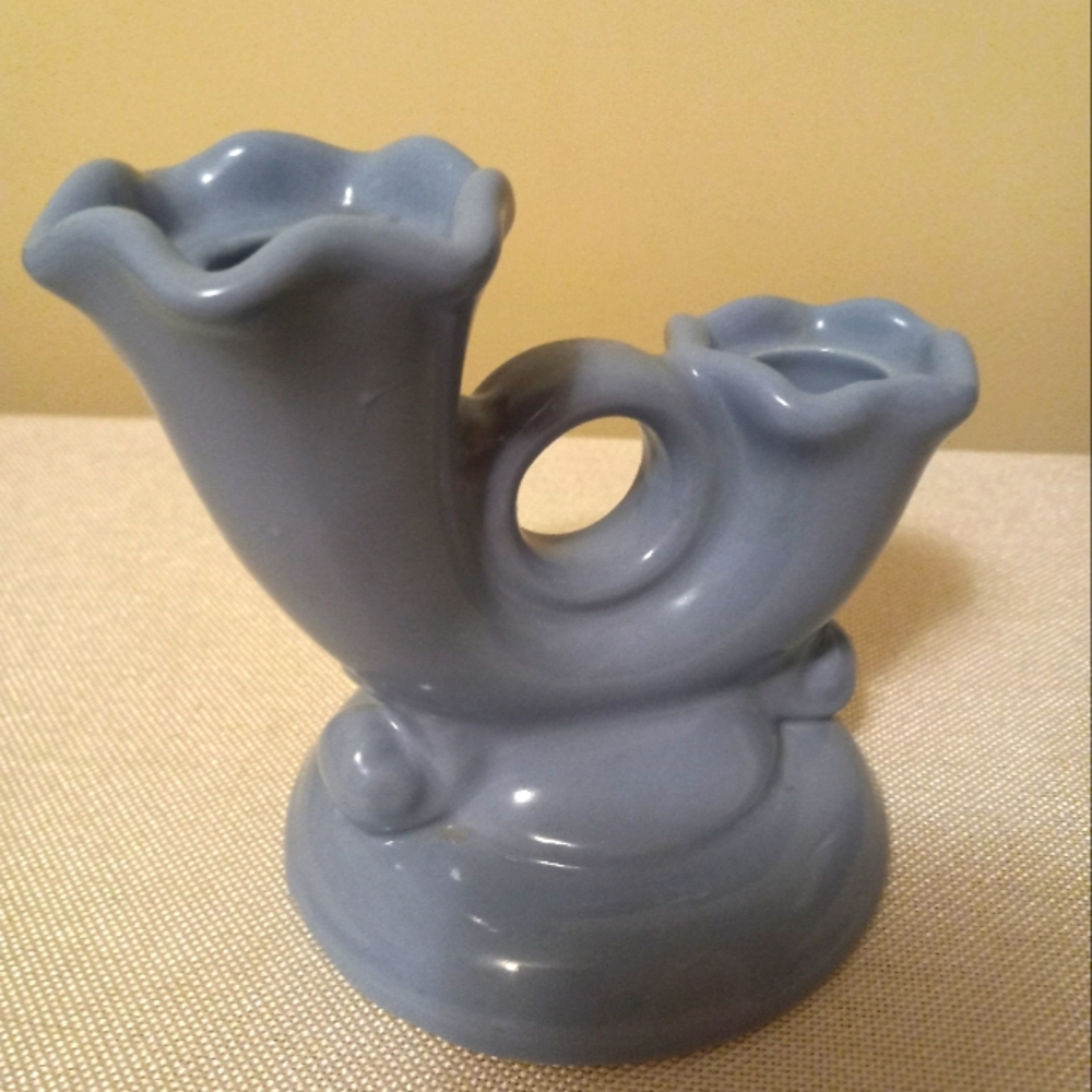 Vtg Abingdon Pottery Blue Console and Candlestick Holder - Picture 4 of 7